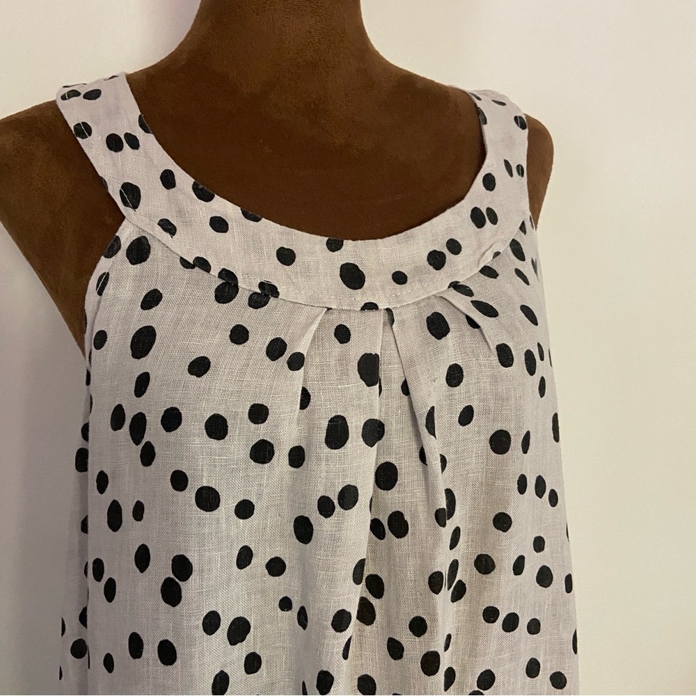 TERZO MILLENIO Made In Italy Linen Halter Babydoll Dress In Polka Dot Size Small - Picture 4 of 7